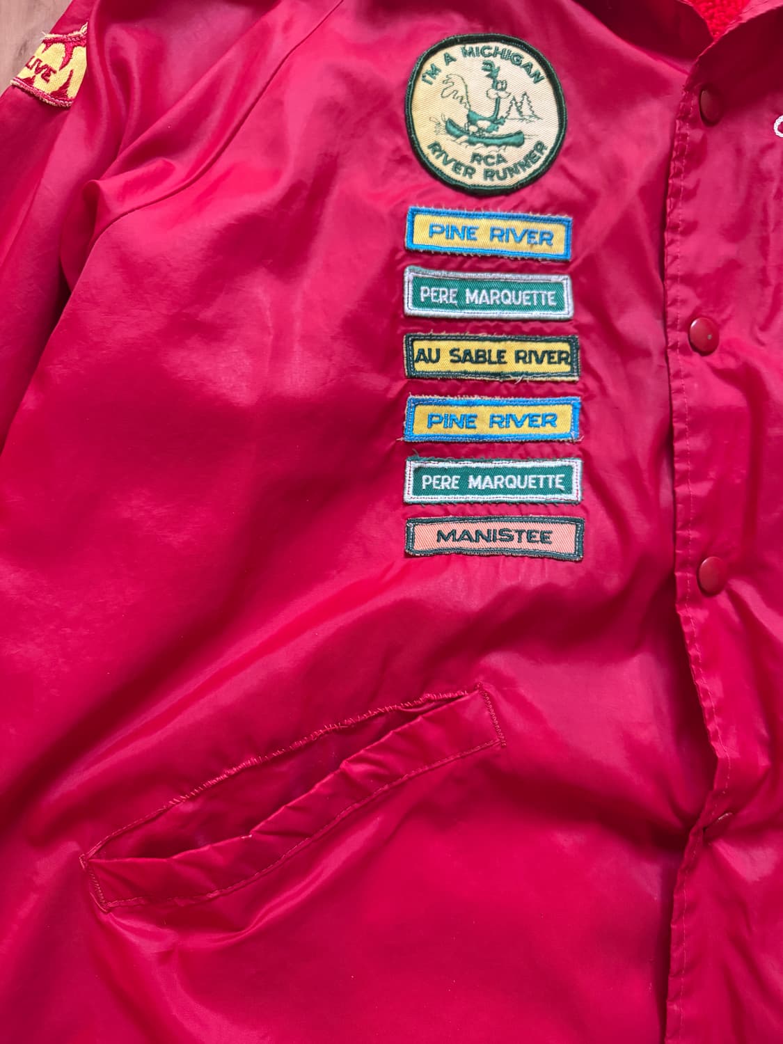 80s 빈티지 랫핑크  리버랫 패치 코치자켓 상품이미지4