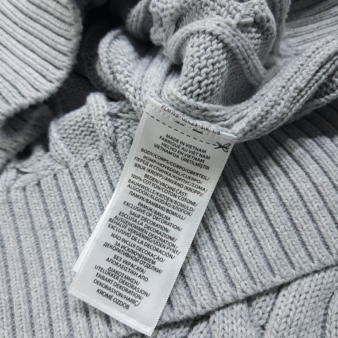 CL426 M 폴로 코튼 케이블 아이스 그레이 크루넥 니트 스웨터 상품이미지5