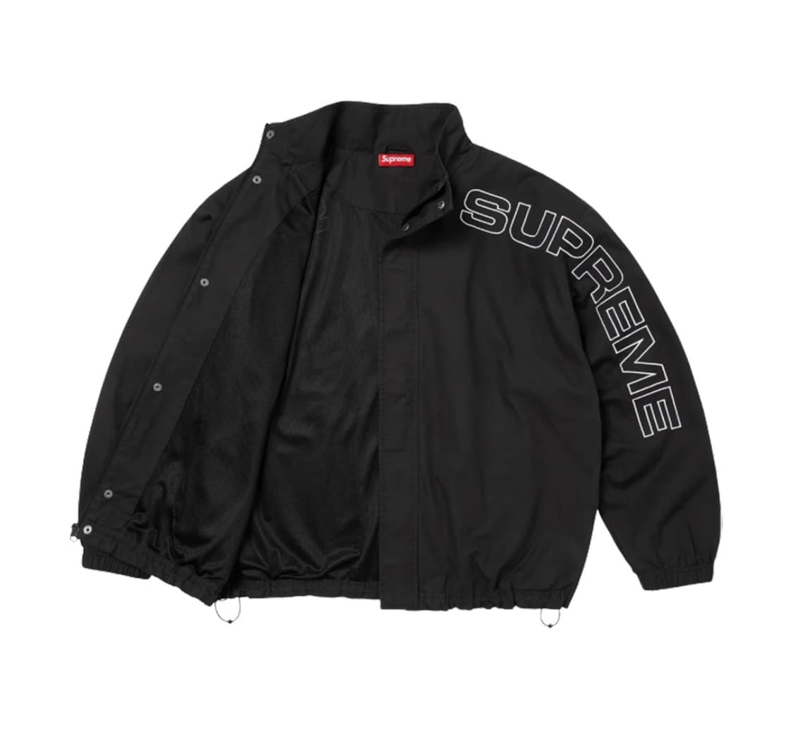 [L] 슈프림 스펠아웃 자수 립스탑 트랙 자켓 블랙 - 25FW 상품이미지2