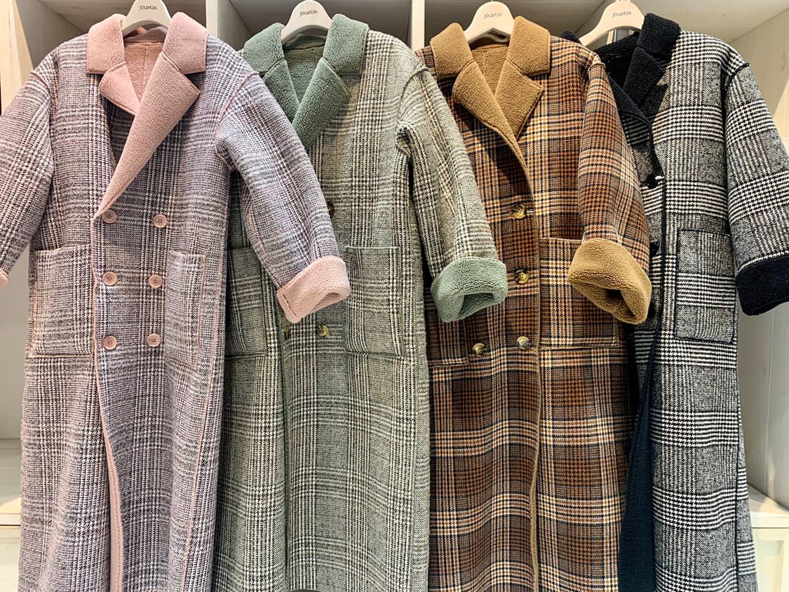 jouetie 보아 체크 롱코트 상품이미지5