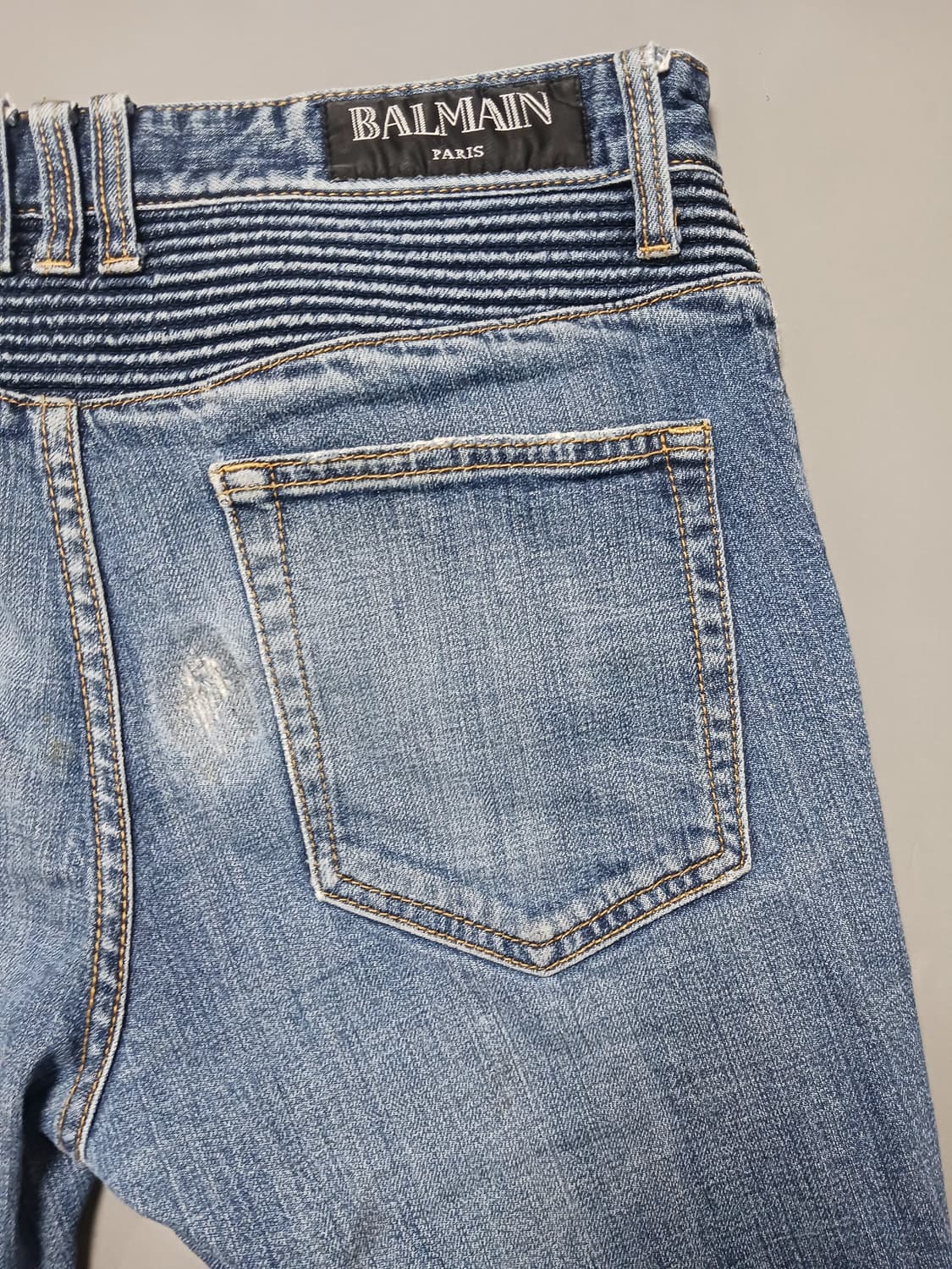 [33] 발망 스티치덧댐 바이커진 청바지 상품이미지9