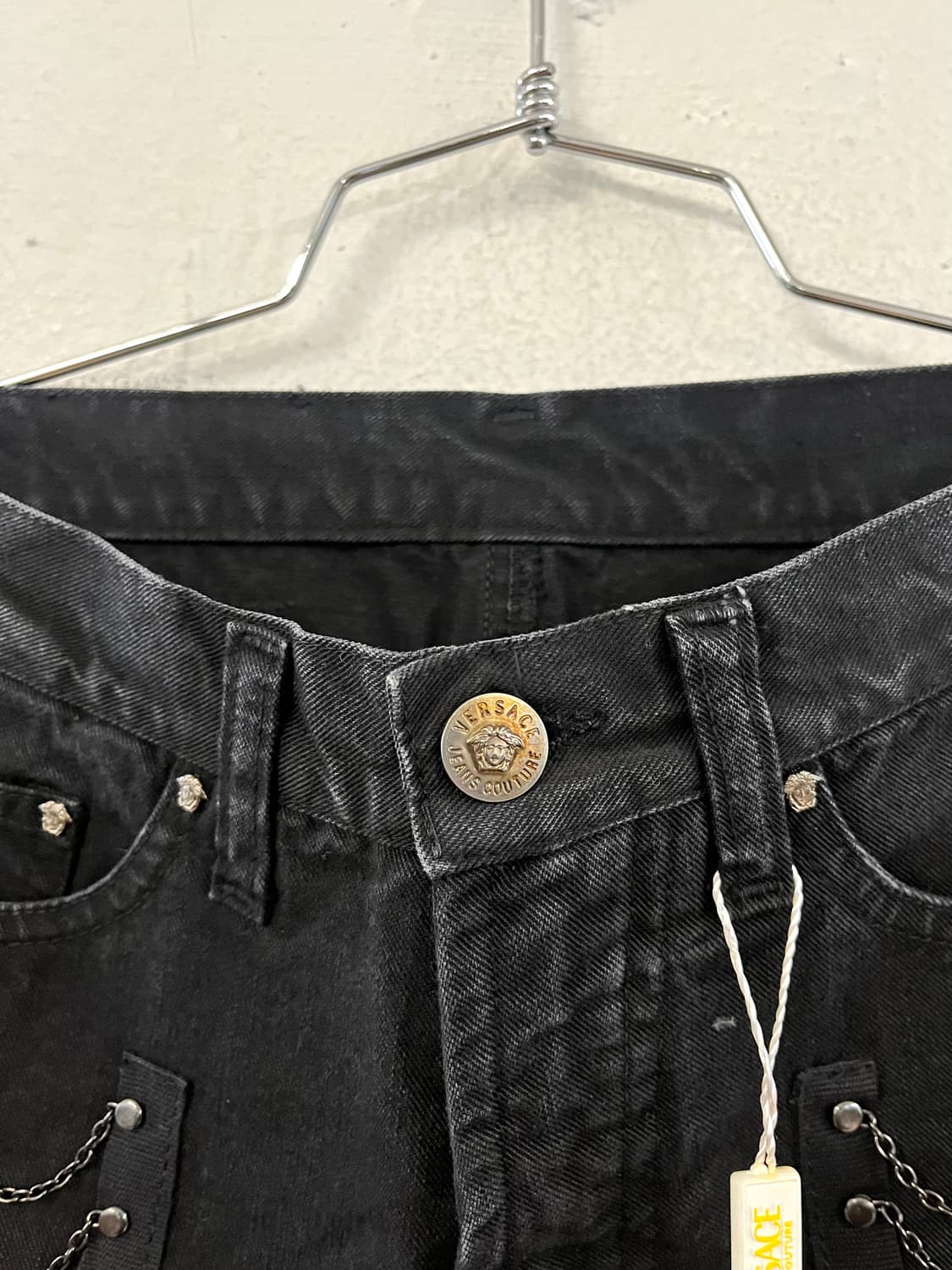 베르사체 체인 부츠컷 데님 플레어 팬츠 상품이미지4