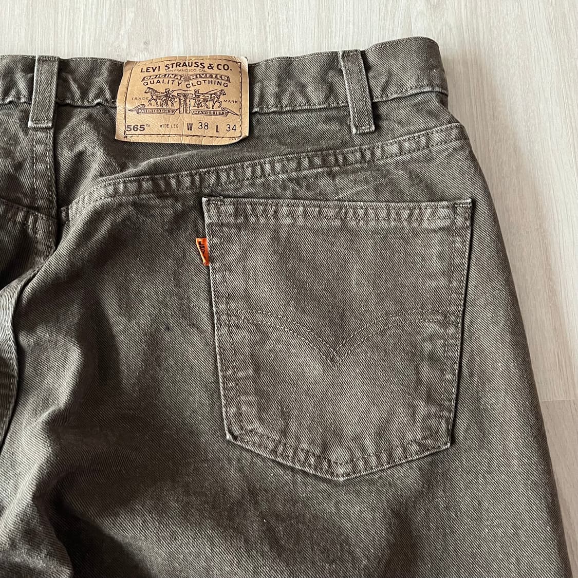 [38X34] 90s 빈티지 리바이스 565 브라운 made in usa 상품이미지5