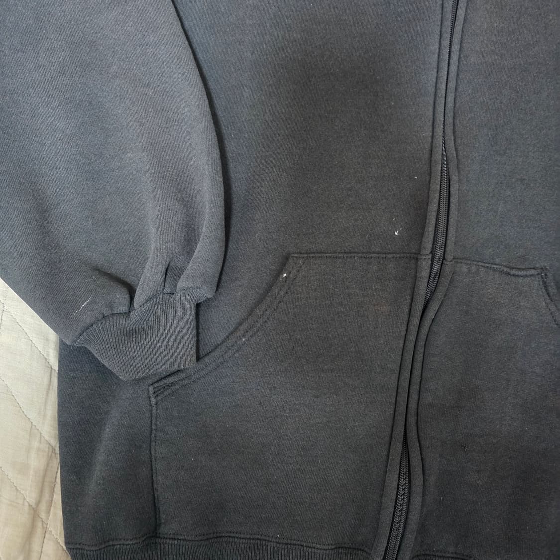 [XL] 90s 빈티지 러셀 애슬레틱 후드집업 블랙 ver. 하드페이드 상품이미지3