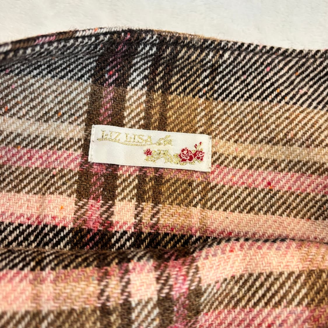 대대장 리즈리사 체크 플리츠 딸기초코 울 레이스 스커트 상품이미지3