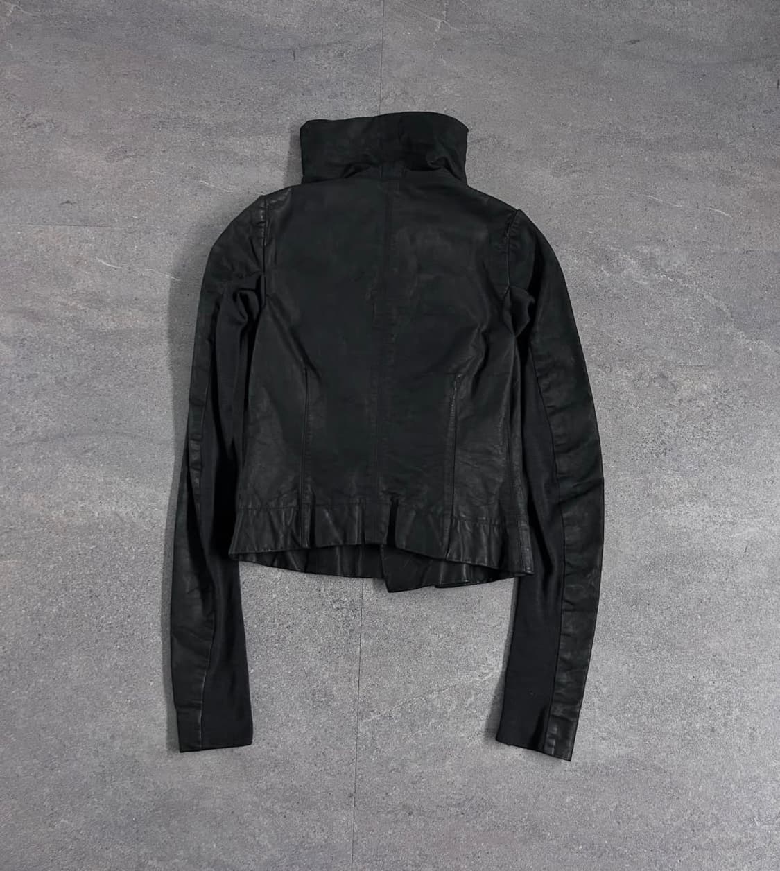 릭오웬스 사선 하이넥 드레이프 자켓 38 블랙 상품이미지2