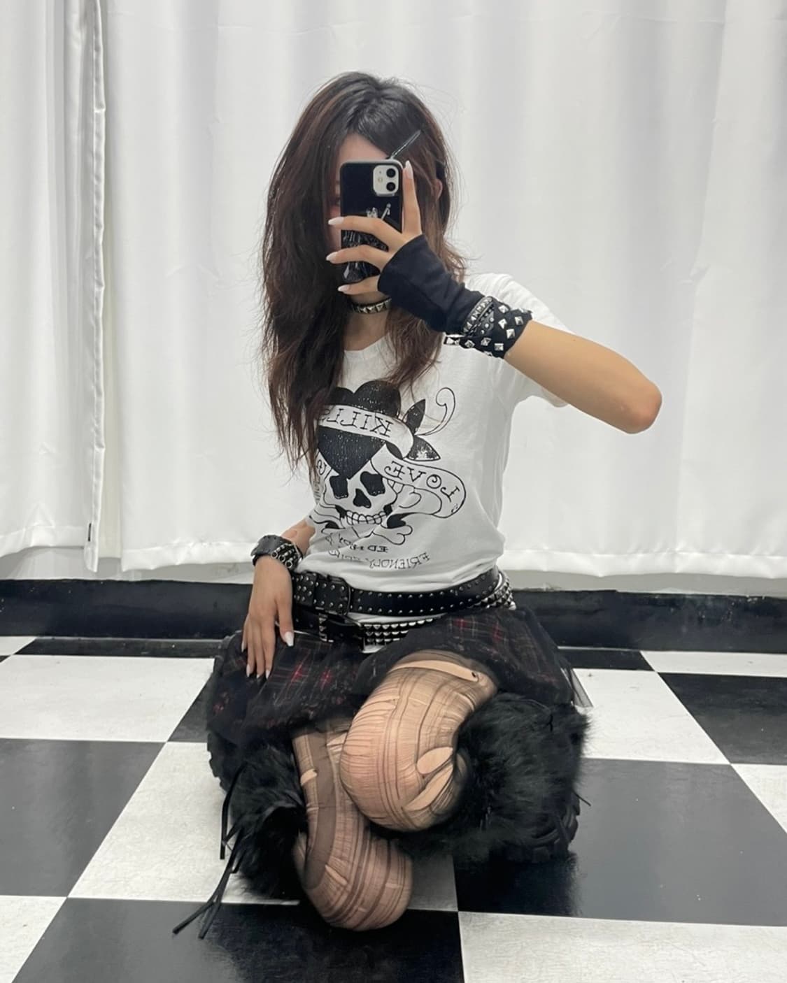 🎸Ed Hardy 화이트 스컬 프린팅 티셔츠🎸 상품이미지2