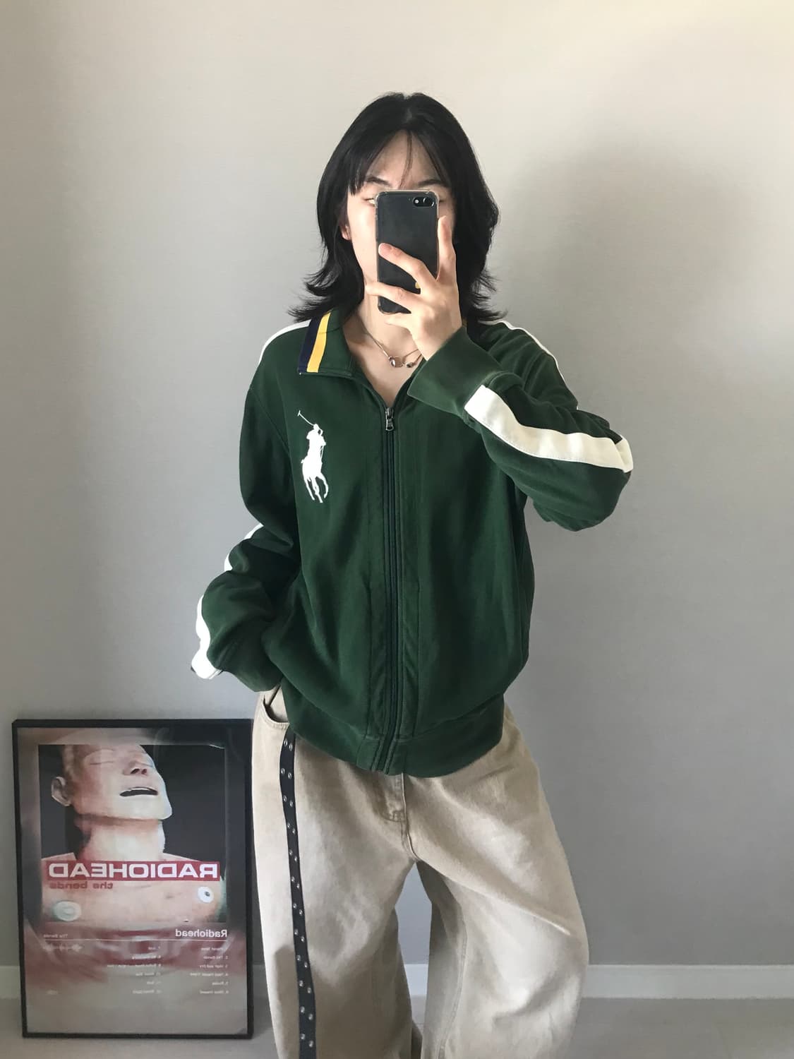 폴로 랄프로렌 빅 포니 사이드라인 그린 집업 상품이미지1