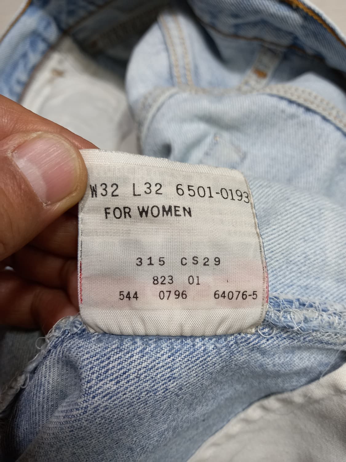 31 90's 리바이스501 여성용 일자진 연청 31-474 상품이미지9