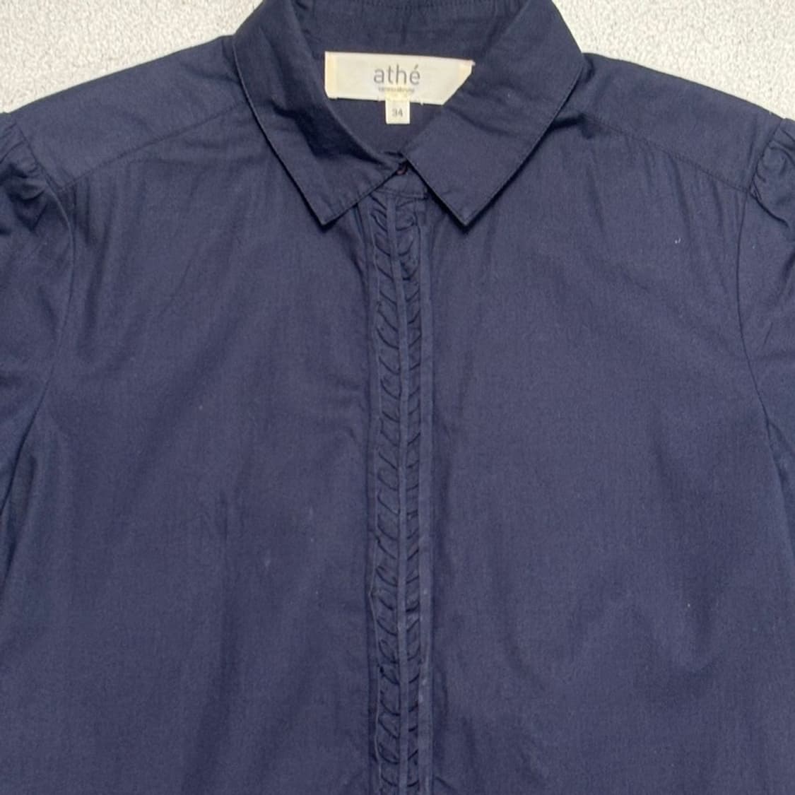ATHE 프릴 셔츠 원피스 네이비 34 상품이미지3