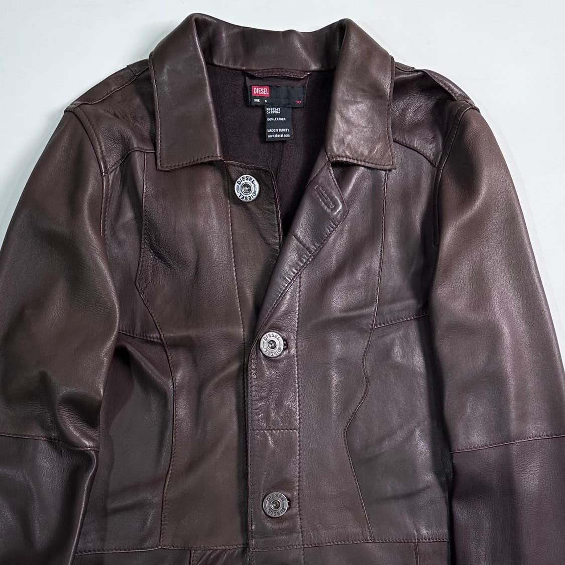 디젤 언발란스 레더 코트  상품이미지2
