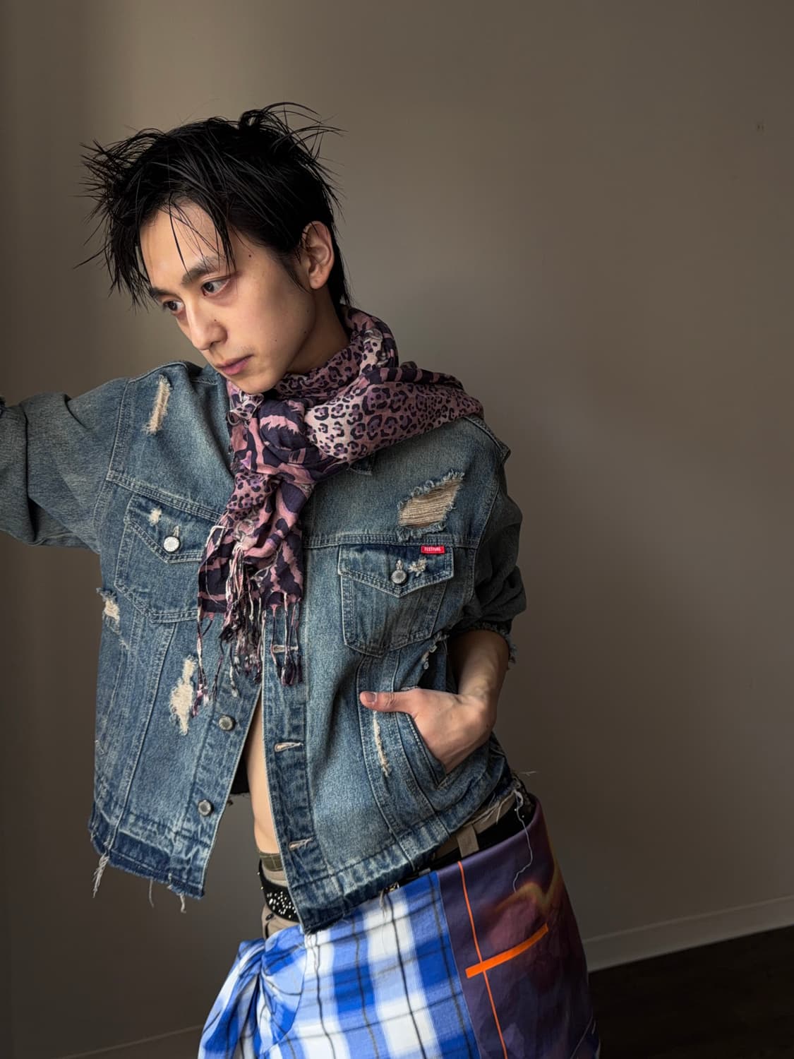 Festival 디스트레스 트러커 자켓 상품이미지5