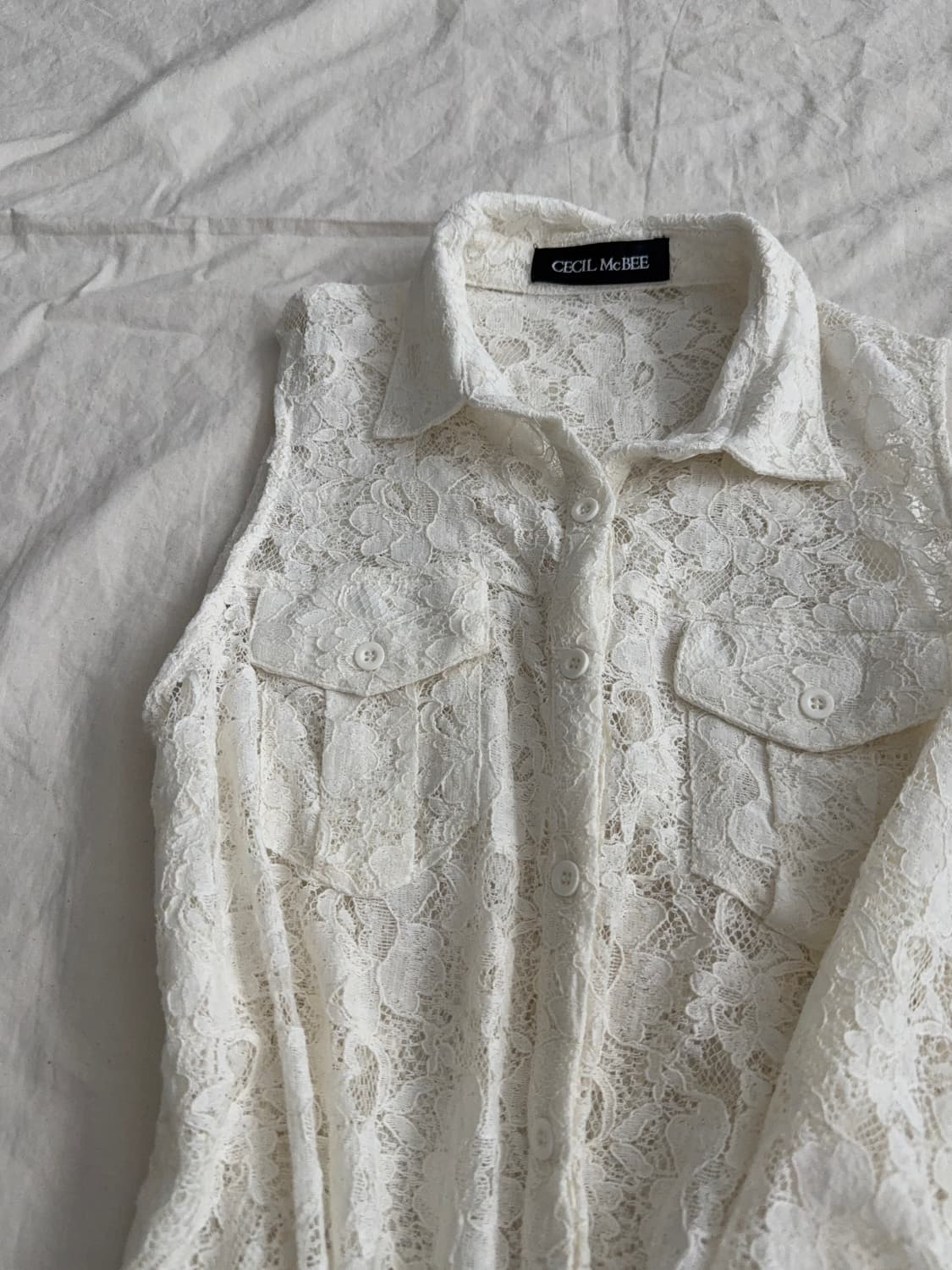 세실맥비 페어리 레이스 셔츠 슬리브리스 상품이미지2