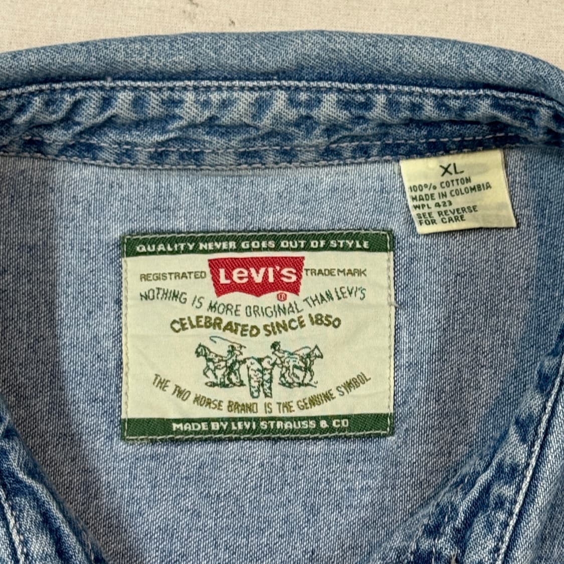 XL) 리바이스 투포켓 워크 데님 셔츠 자켓 T버튼 타입 W27 상품이미지7