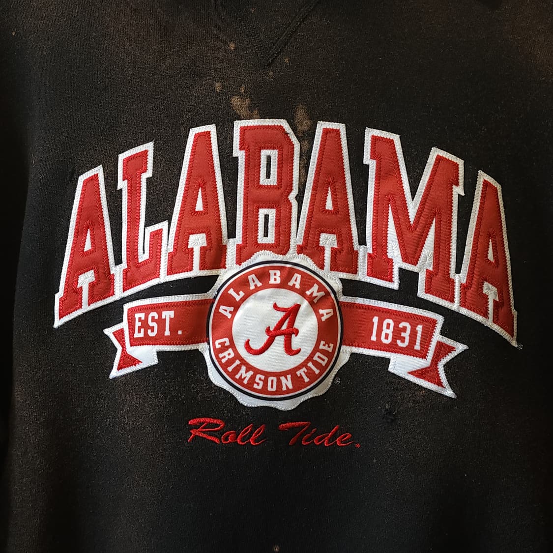 90s 러셀 후드 빈티지 스웻셔츠 러셀 썬페이딩 블랙 앨러배마 L 상품이미지5