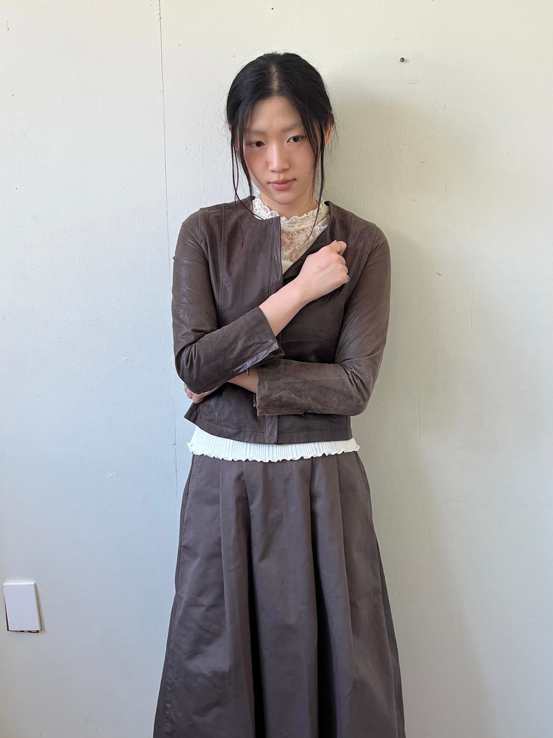 7-ID concept 초코브라운 레더자켓 상품이미지4