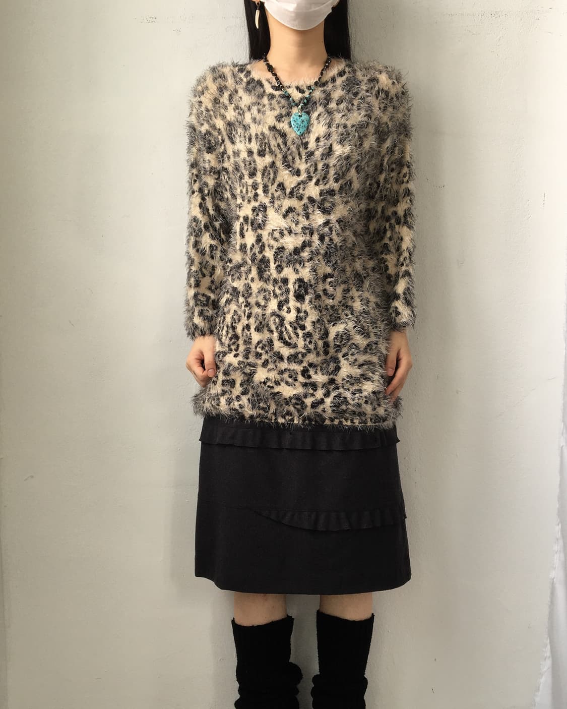 Leopard pattern fluffy knit 상품이미지7
