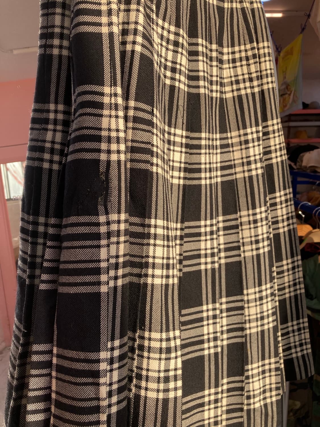 빈티지 체크 플리츠 미디 스커트 상품이미지7