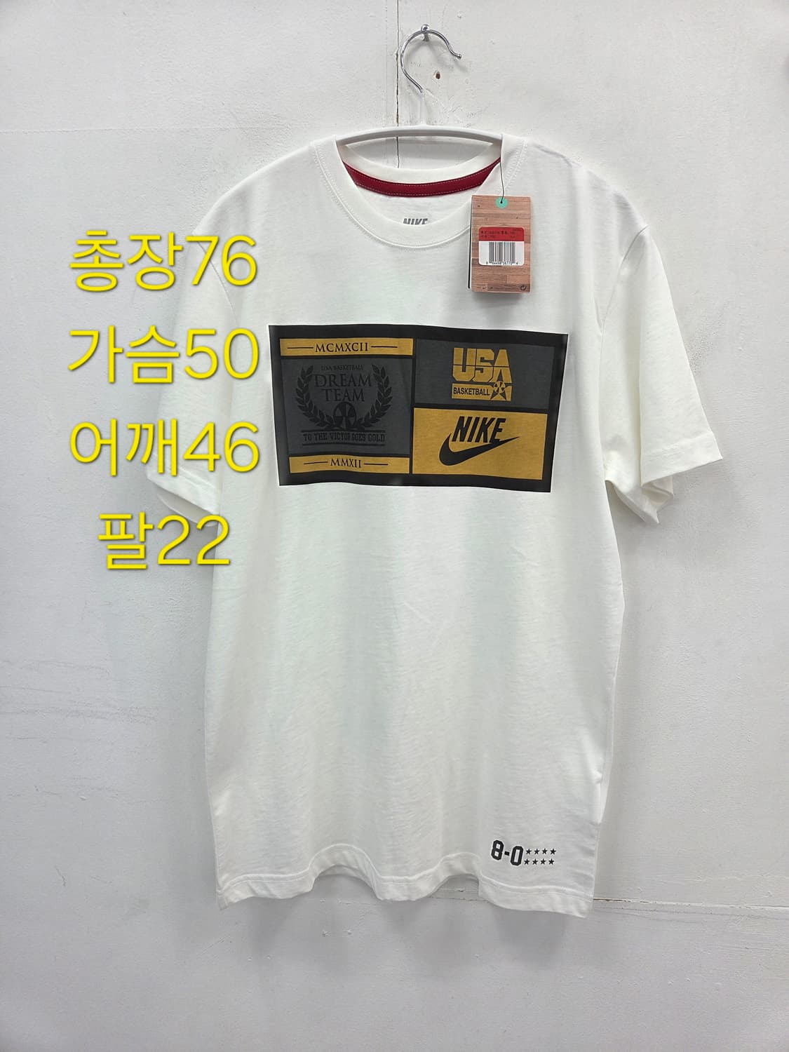 100 [새상품]나이키 USA 드림팀 반팔 티셔츠 화이트 상품이미지1