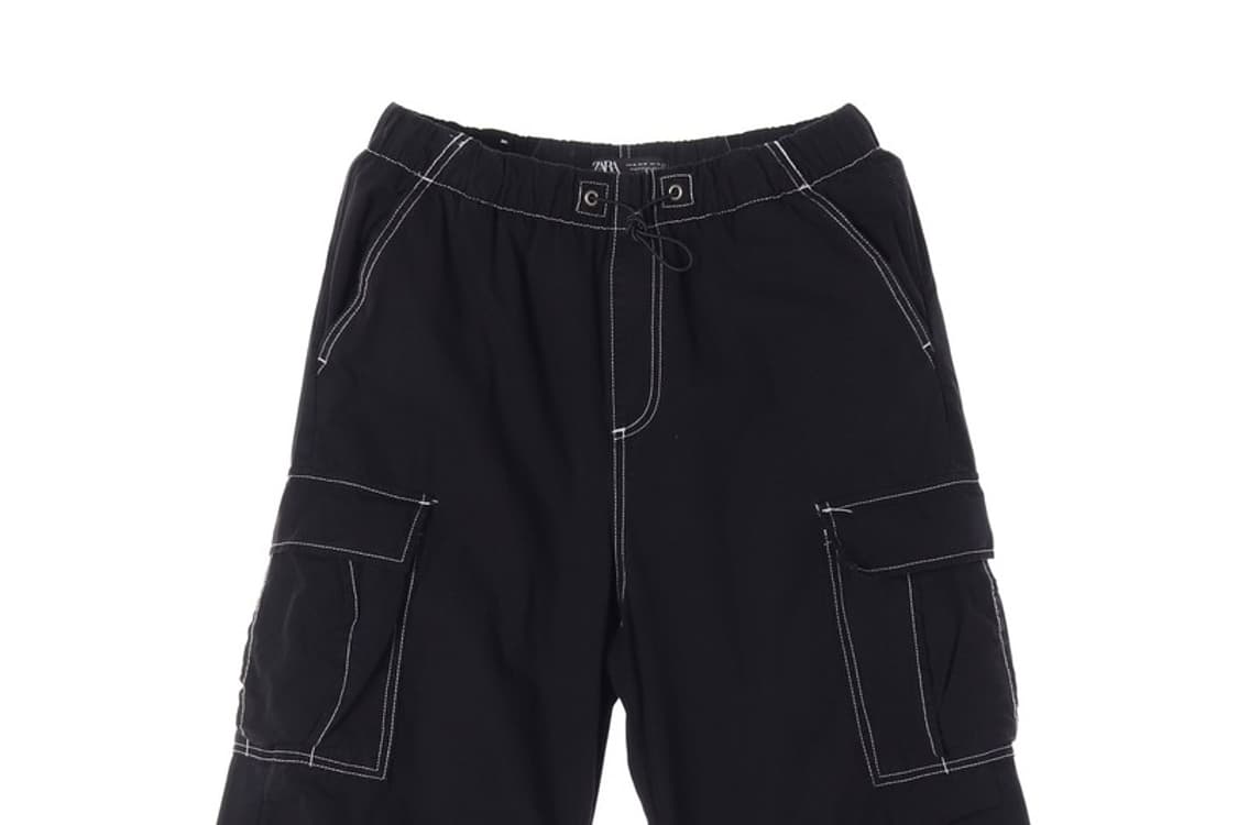 ZARA 스티치 와이드 카고 팬츠 M 상품이미지3