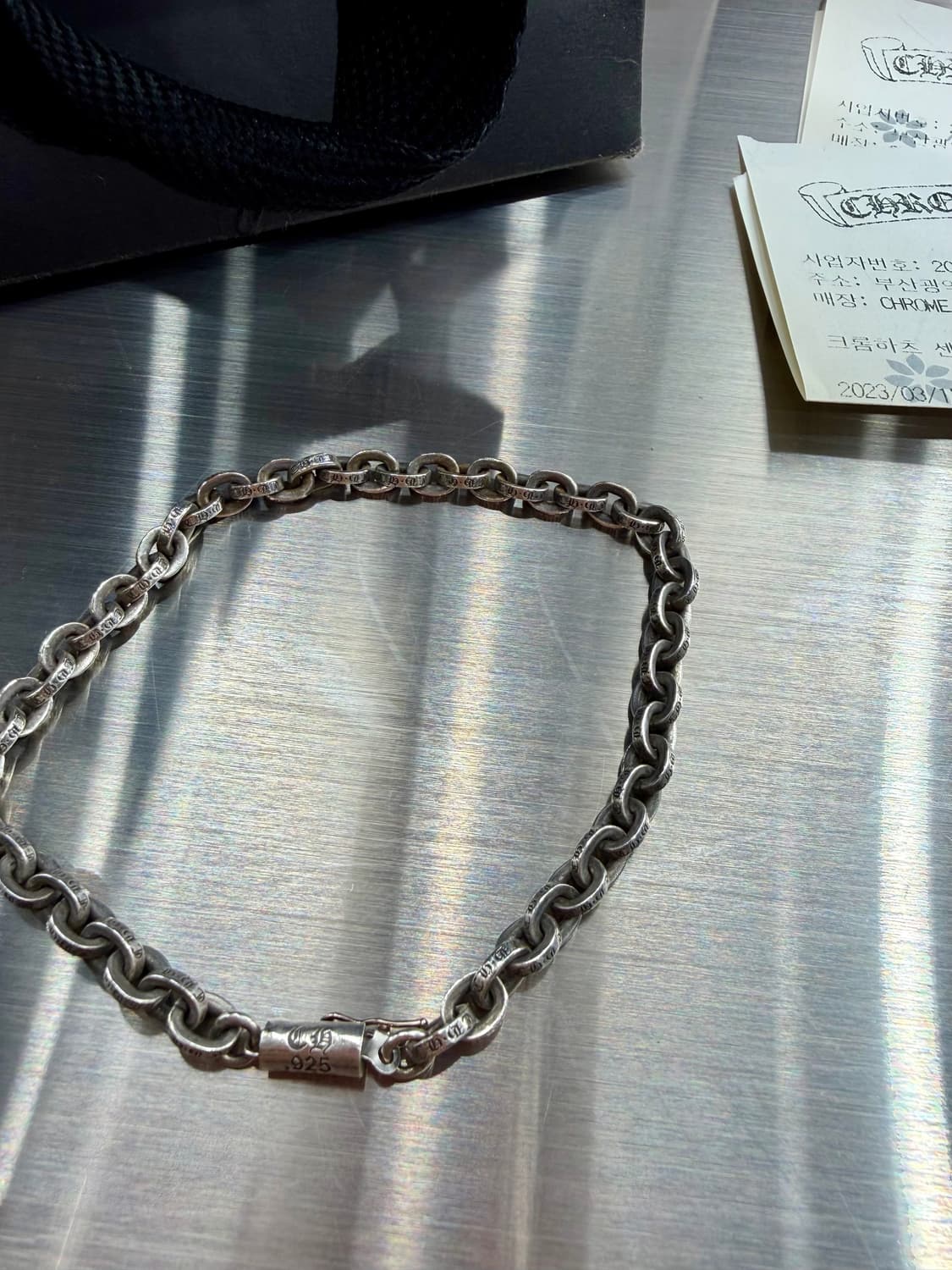 크롬하츠 페이퍼체인 팔찌 8인치 상품이미지4