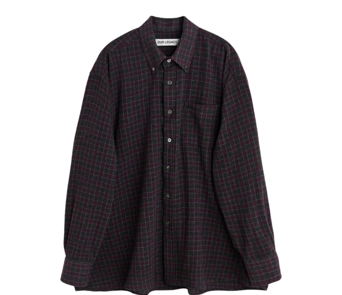 아워레가시 보로우드 BD 셔츠 소포모어 체크 루럴 울 상품이미지1