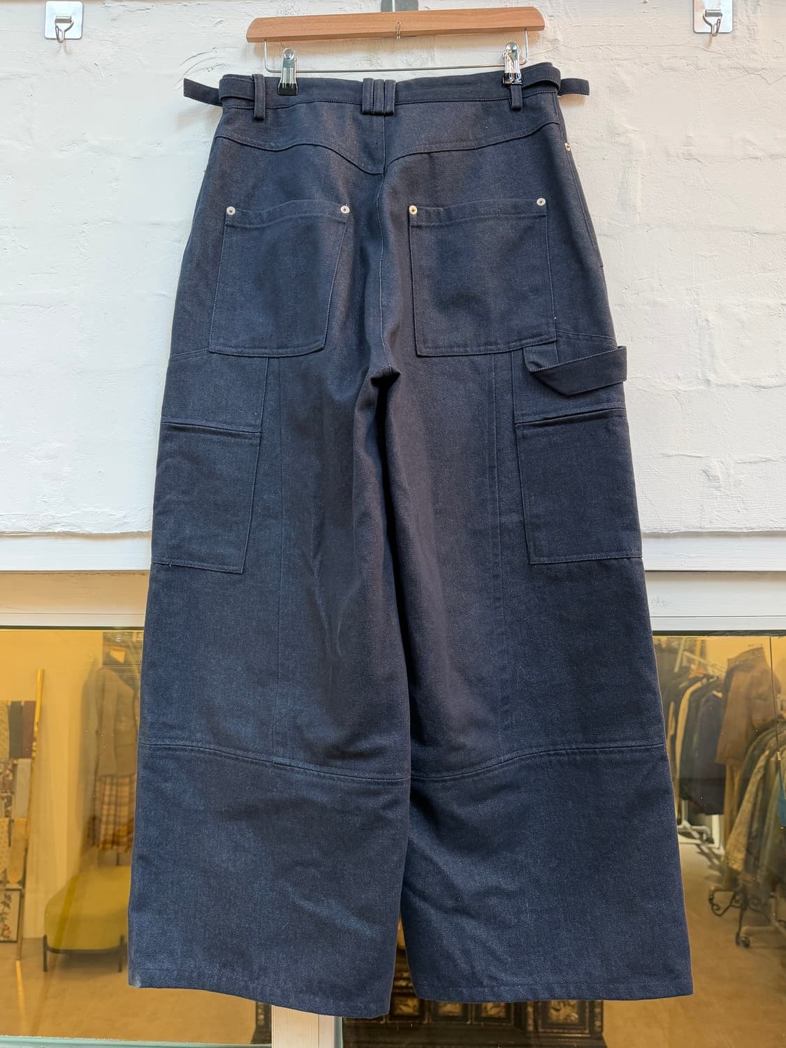 Haleine 알렌느 벨티드 카펜터 카고 데님 팬츠 네이비1 상품이미지8