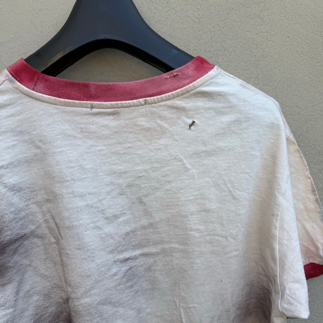 Vintage bleach faded Chicago 링거 반팔티 상품이미지7