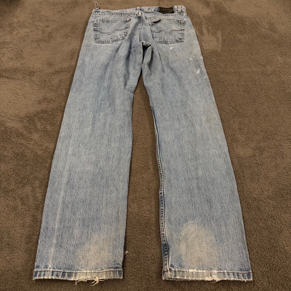 [ 정품/34X34 ] 할리데이비슨 빈티지 가죽 패치 로고 데님 청바지 상품이미지3