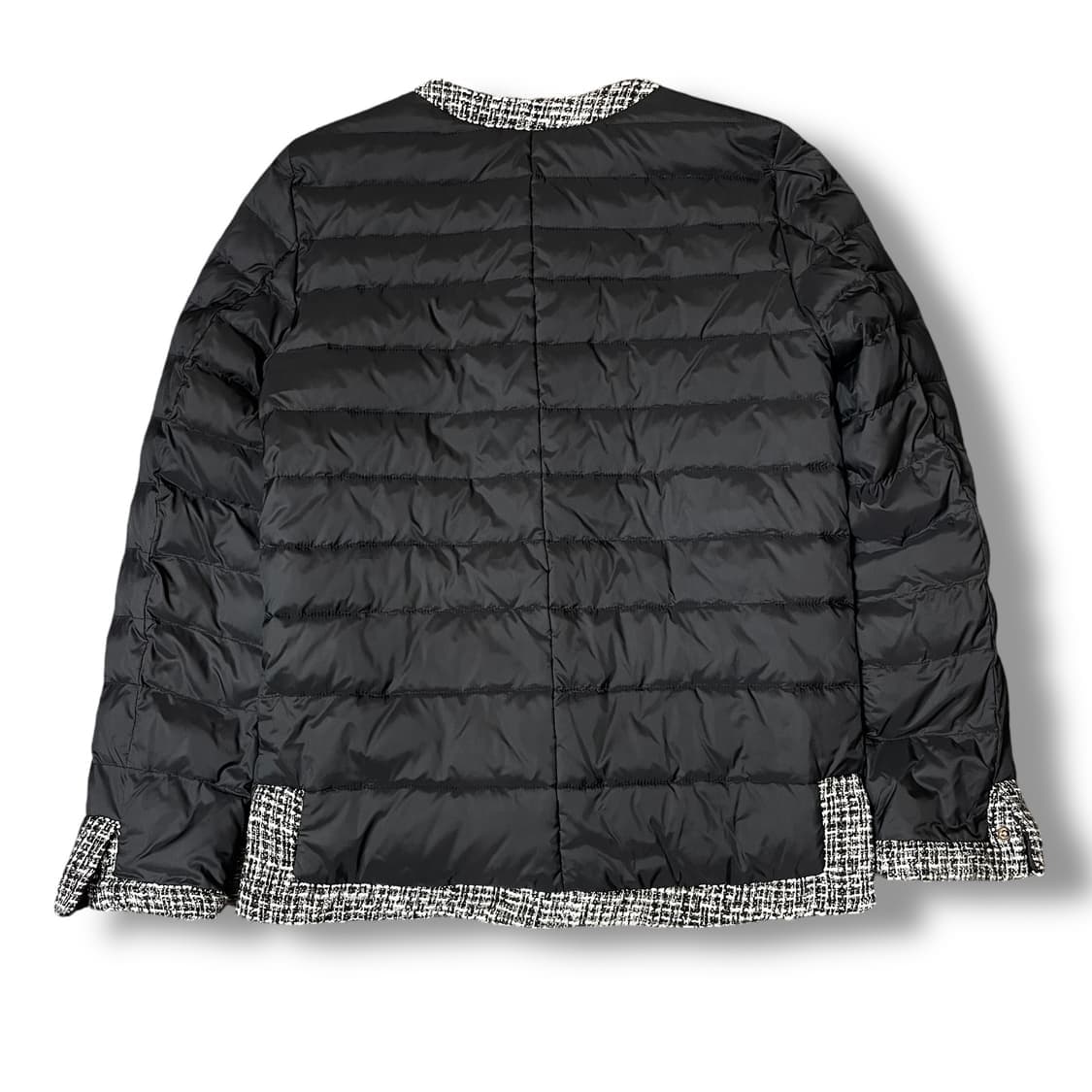 빈티지 블랙 트위드 경량 패딩 S 상품이미지2
