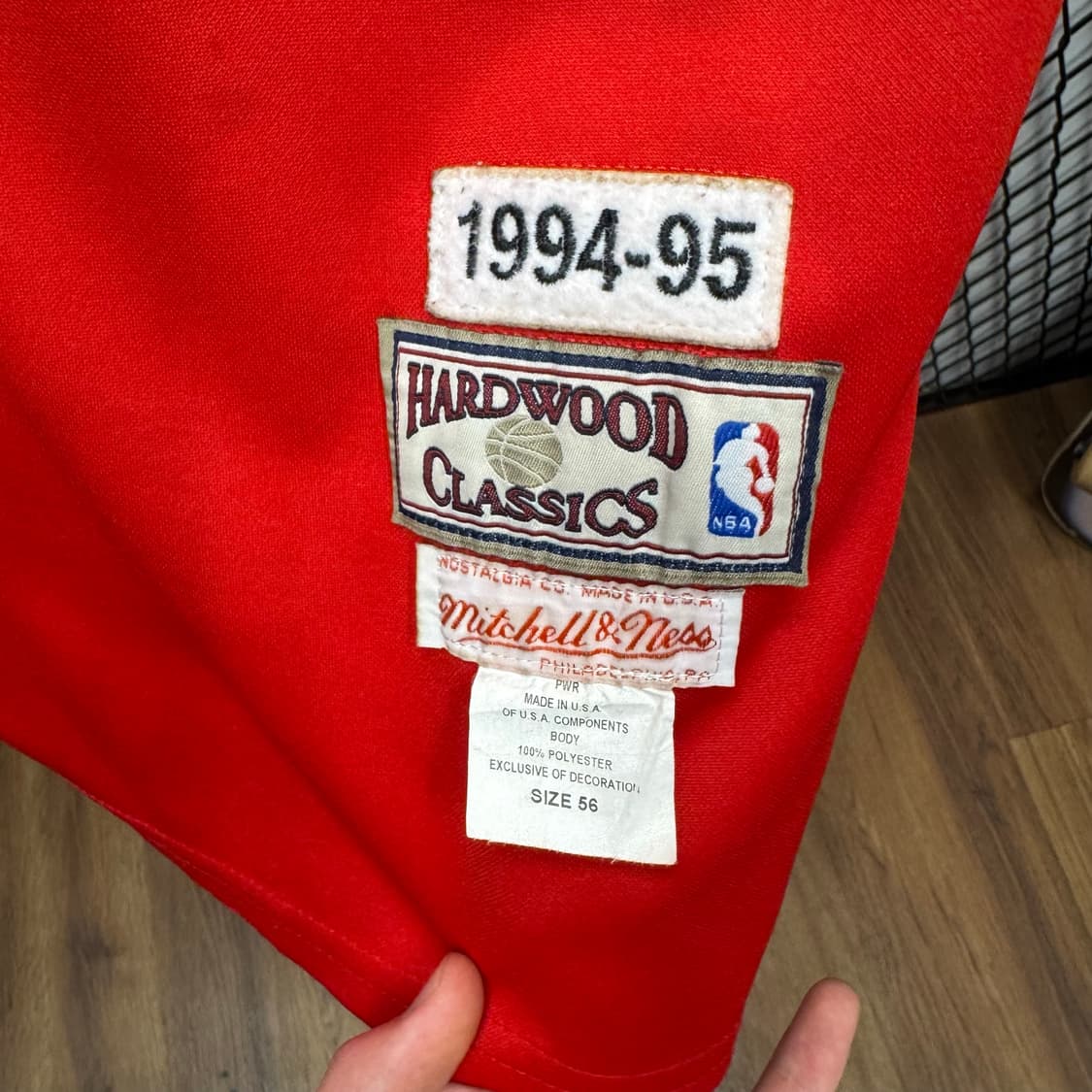 00s 미첼앤네스 X NBA 휴스턴 어센틱 스로우백 저지 레드 상품이미지7