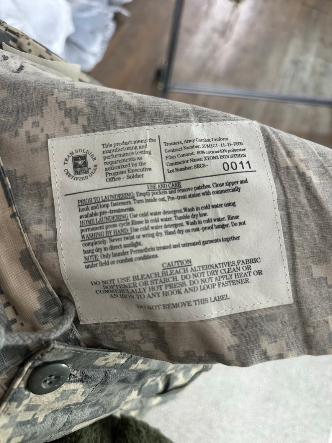 미군 오리지날 acu 팬츠 L-R 상품이미지5