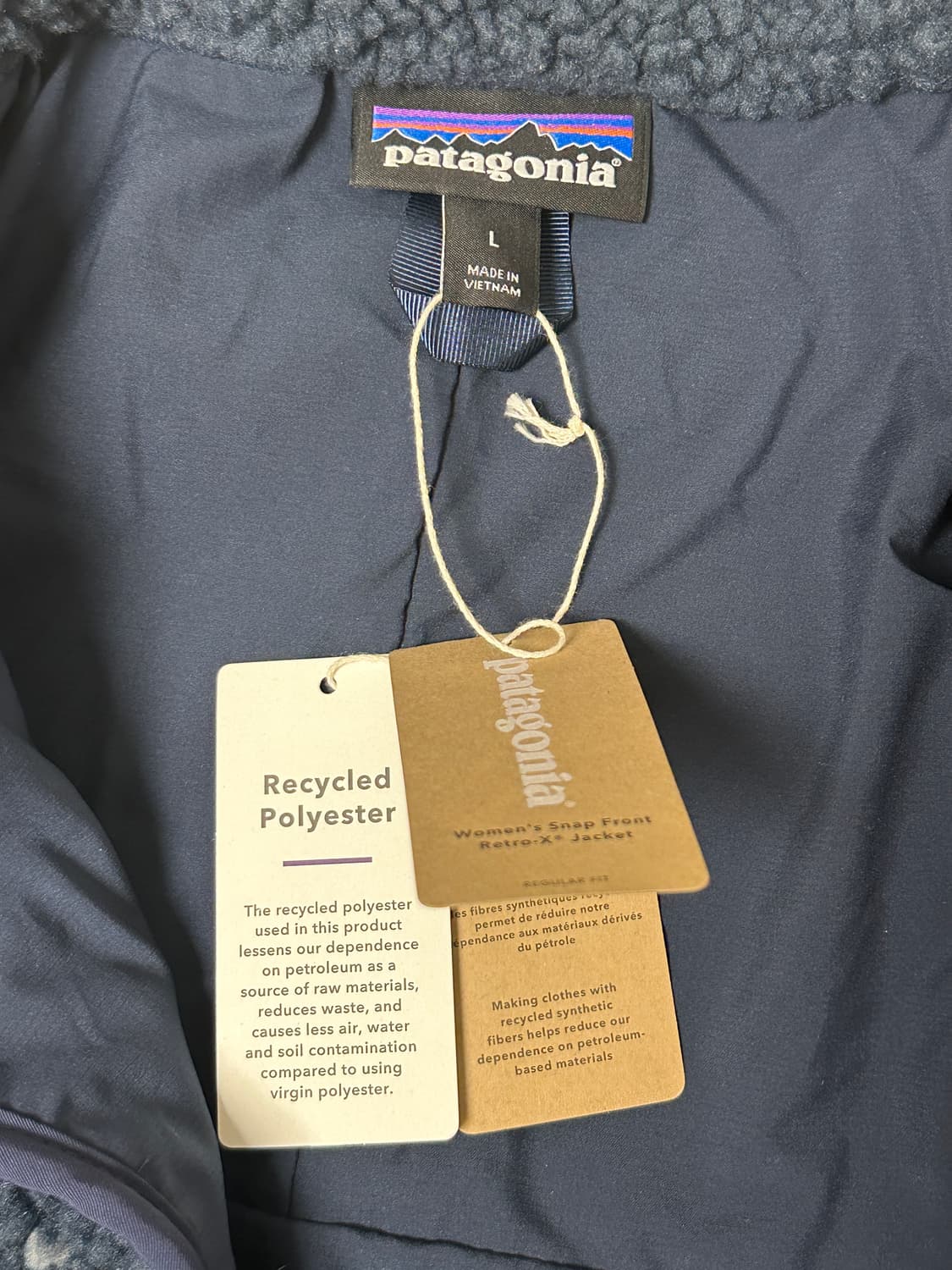 파타고니아 도트 땡땡이 플리스 자켓 네이비 상품이미지5