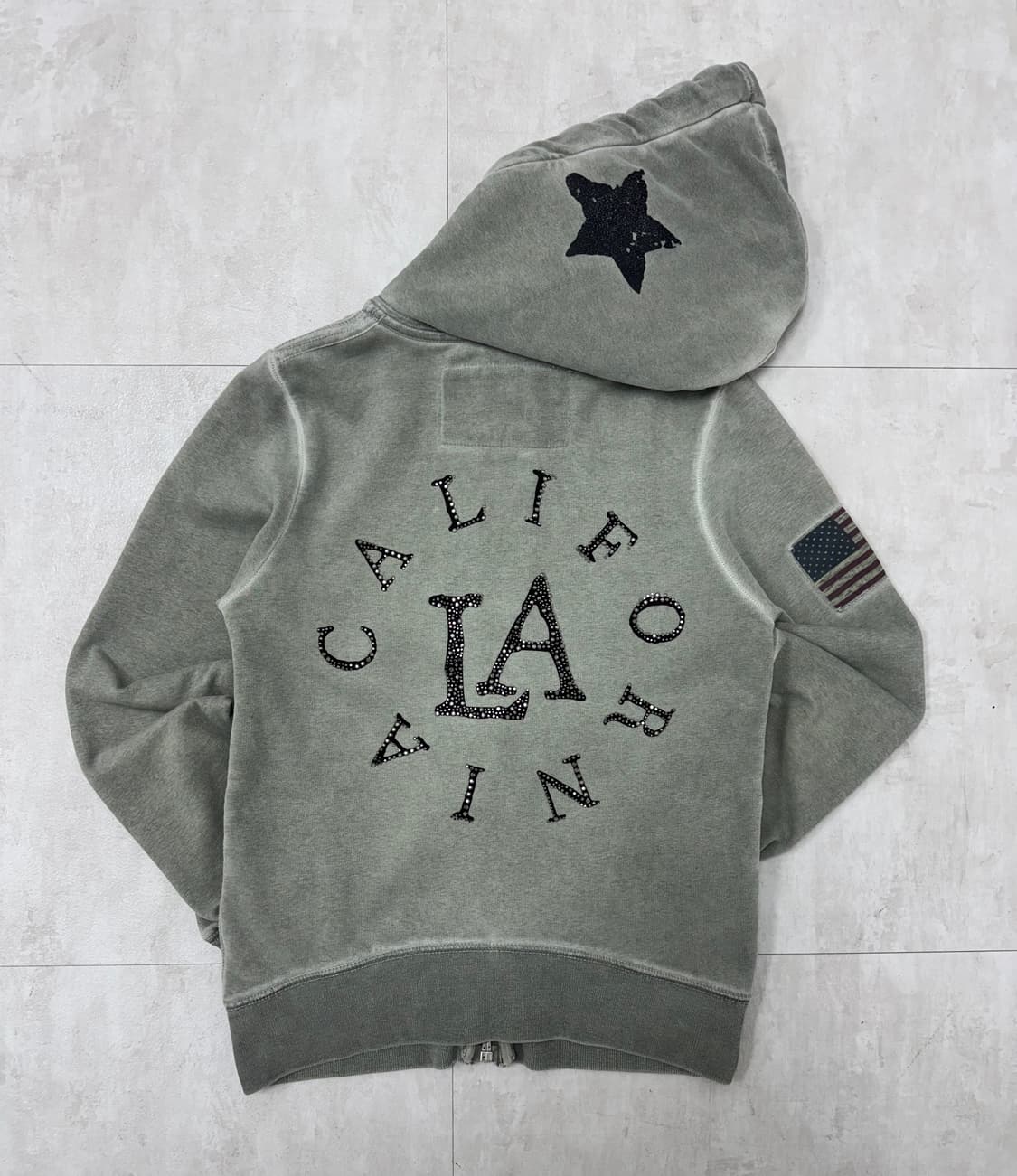 •트루릴리전 Y2K 대장급 빈티지 워싱 후드집업 (딱붙핏) 상품이미지7