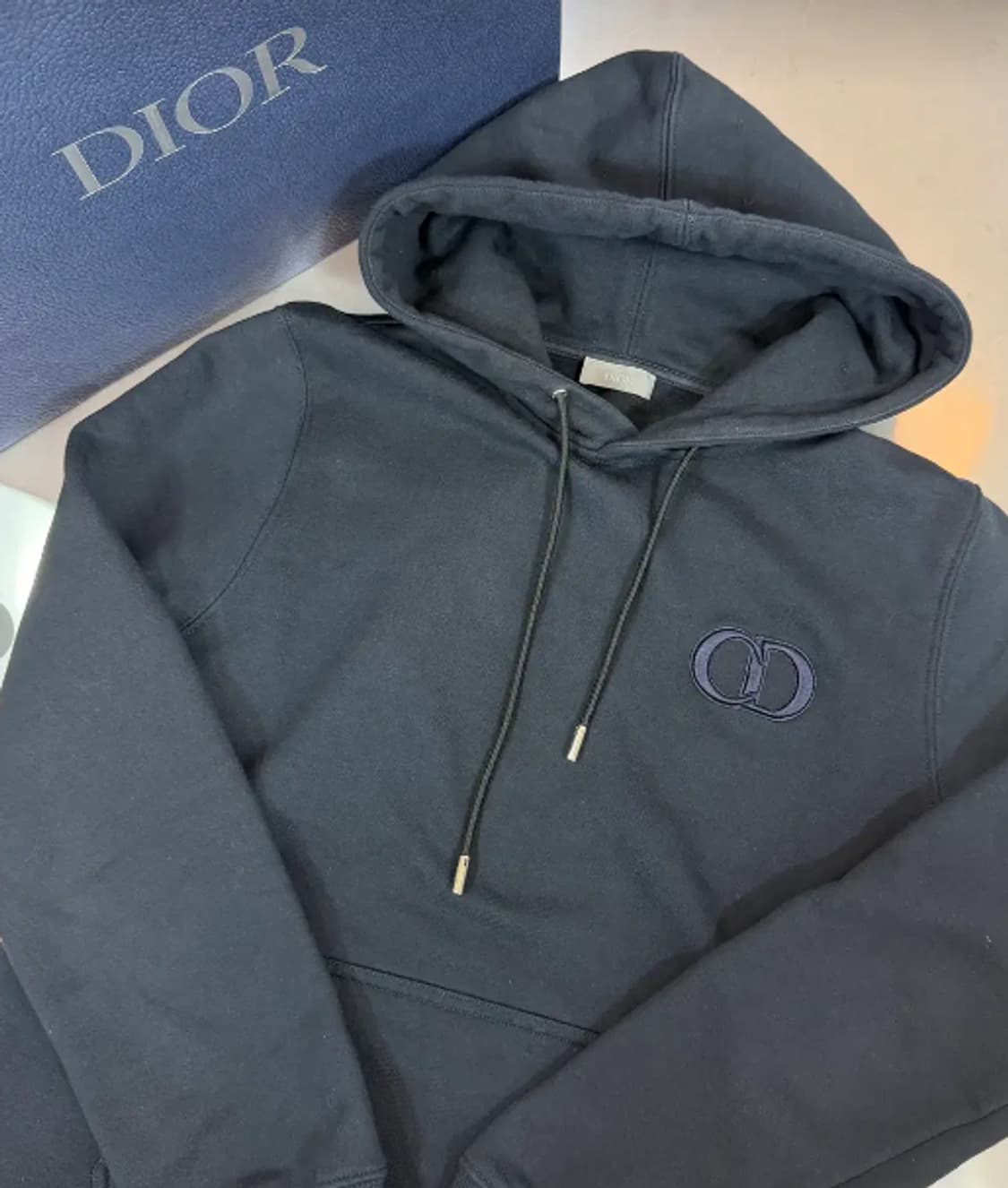 [당일배송] 디올(DIOR) CD 로고 자수 오버핏 후드 블랙 S 상품이미지1