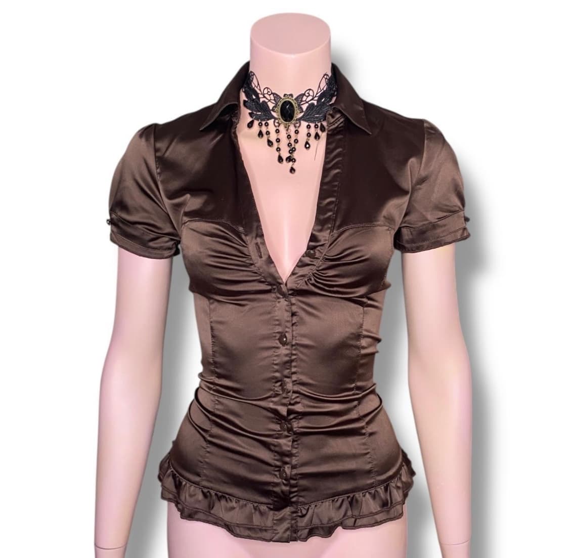 빈티지 고딕 반팔 블라우스 상품이미지1