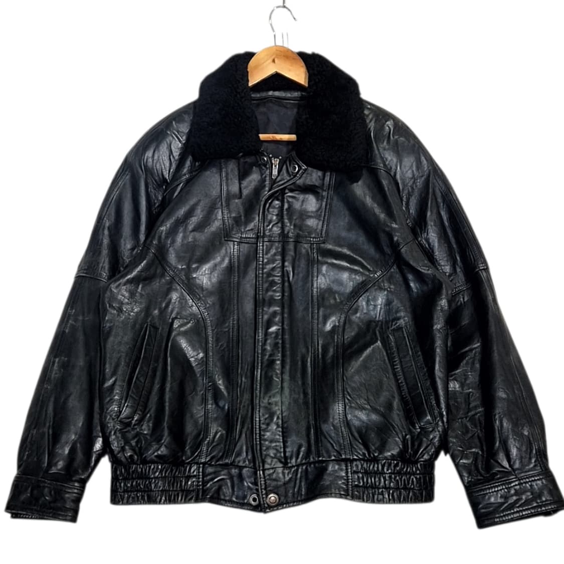 Vintage 가죽 봄버 자켓 상품이미지1