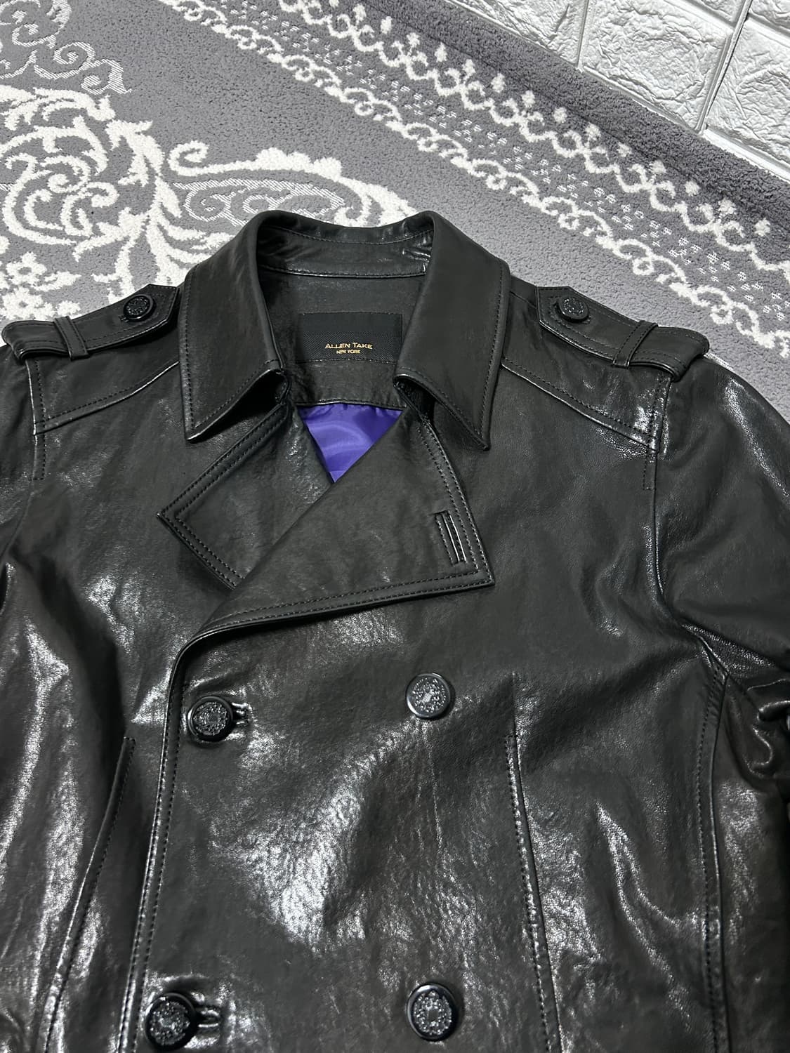 램스킨 레더 더블 코트 상품이미지5