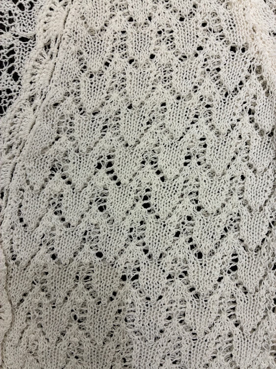 OS)Japanese vintage 여성 펀칭 디자인 반팔 시트 가디건 상품이미지3