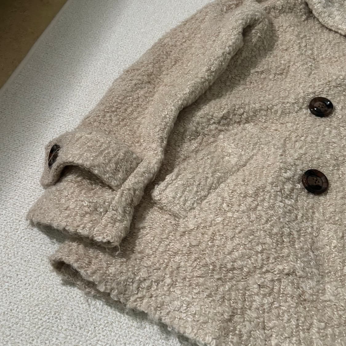 일본빈티지 모리걸 모리룩 뽀글이 후드 코트 상품이미지2