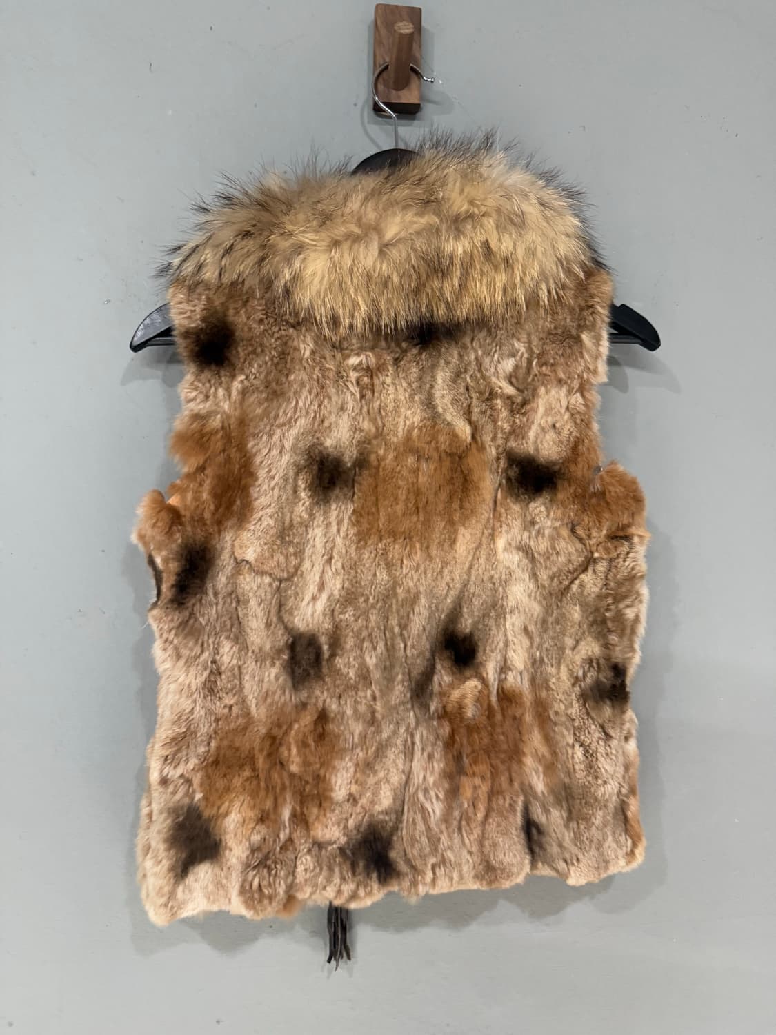 real fox fur duffle button vest 상품이미지8