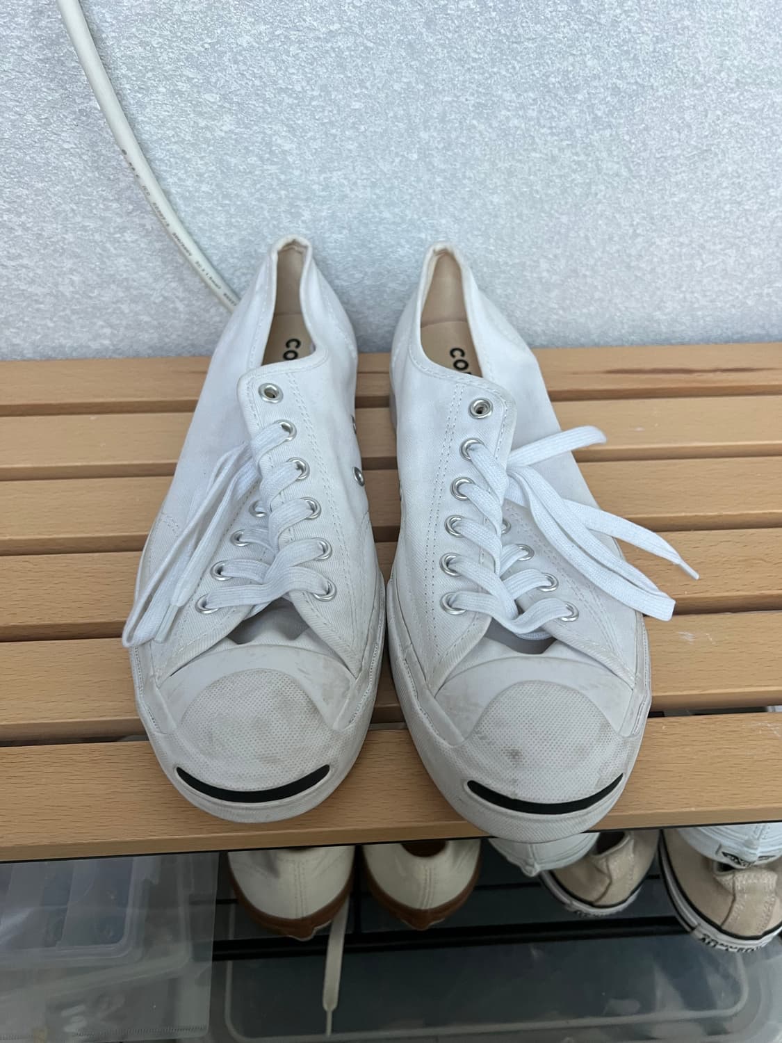 컨버스 잭퍼셀 화이트 스니커즈 (240mm) 상품이미지1