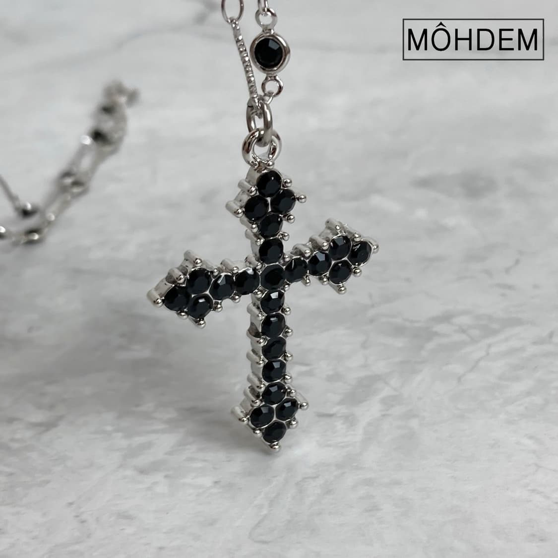 [Unisex] 원석 크로스 체인 목걸이 상품이미지1