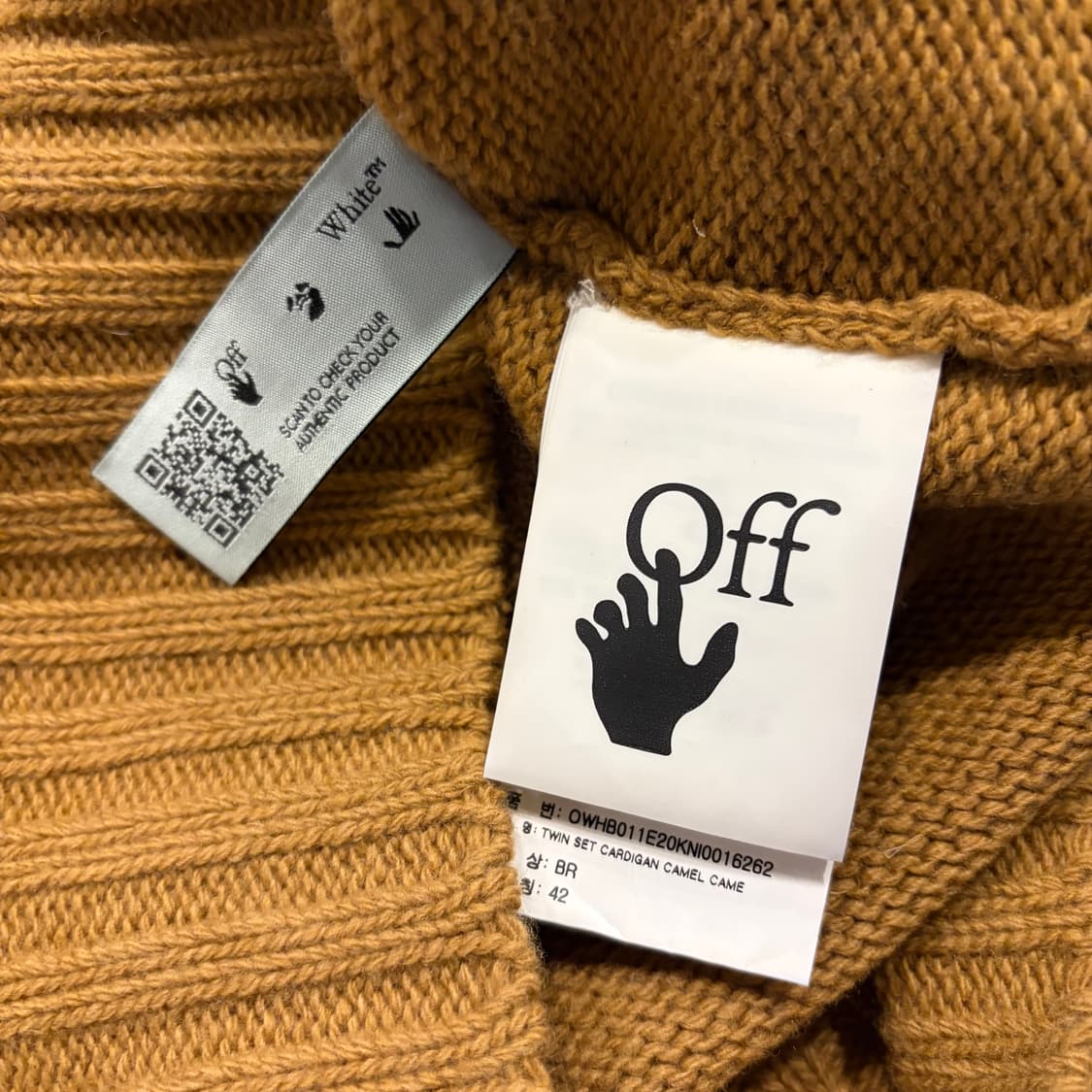 [42] 20FW 오프화이트 플라워 애로우 니트 가디건 브라운 D887 상품이미지8