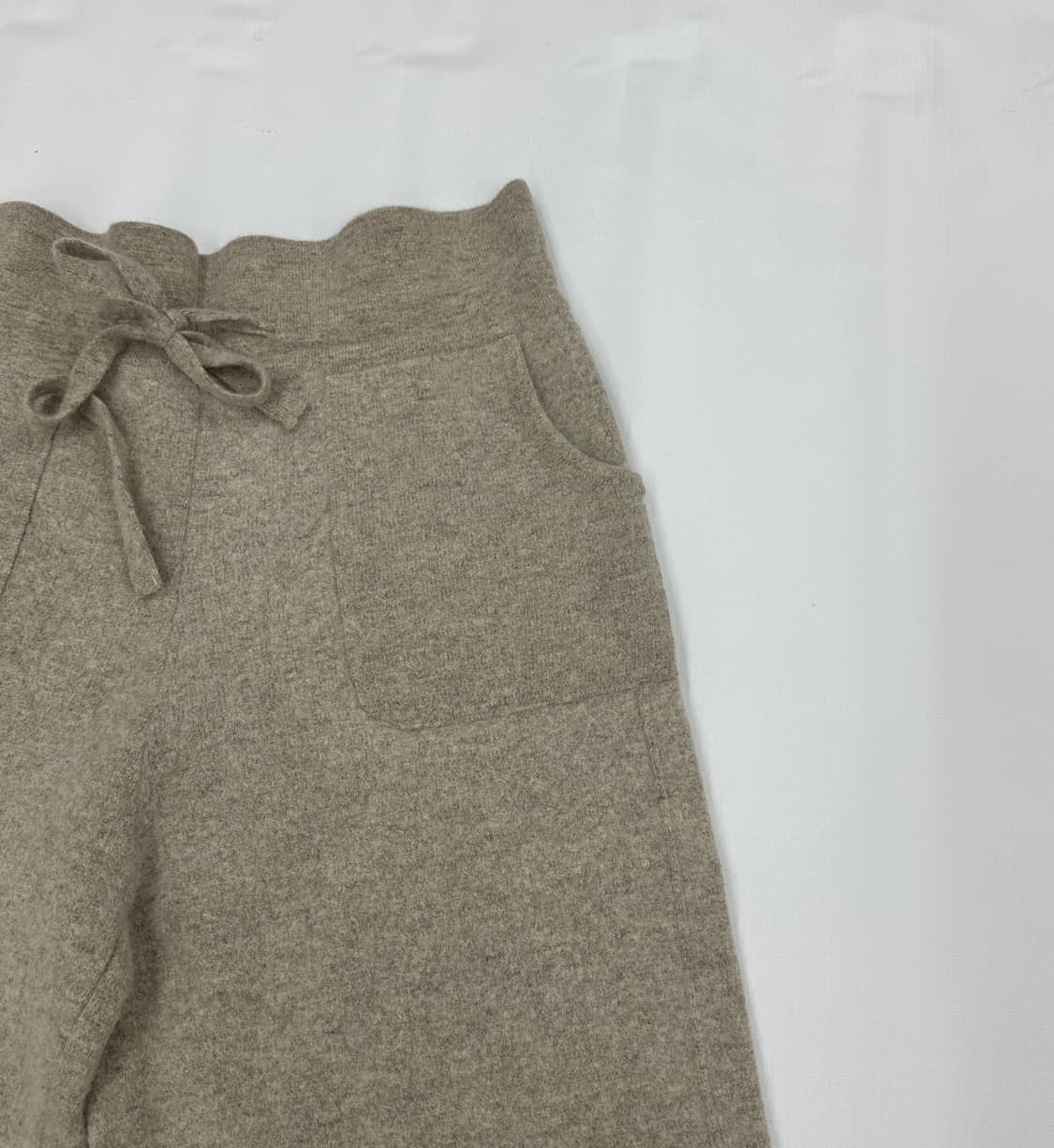 베이지 니트 핸드메이드st 모직 밴딩 팬츠 캐주얼 베이직  상품이미지6