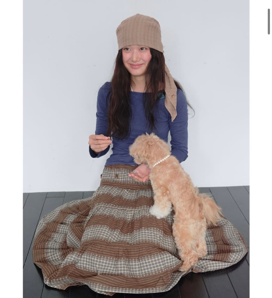 Muwm 무음 투웨이 버튼 셔링 스커트 상품이미지2