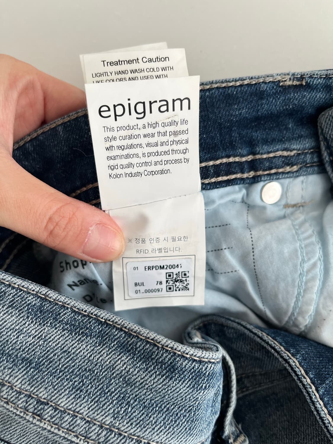 78-94) 시리즈 에피그램 데님 청바지 중청 상품이미지8