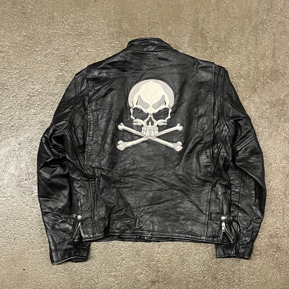 90s 핫레더 스컬 싱글 라이더 자켓 (105) 상품이미지1