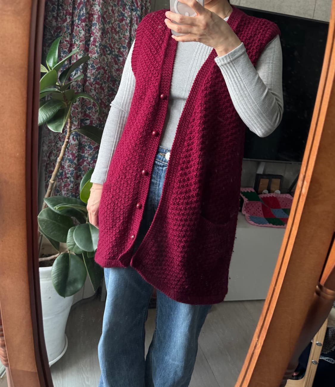 넘 예쁜 폭닥한 빈티지 니트 조끼 베스트 상품이미지8