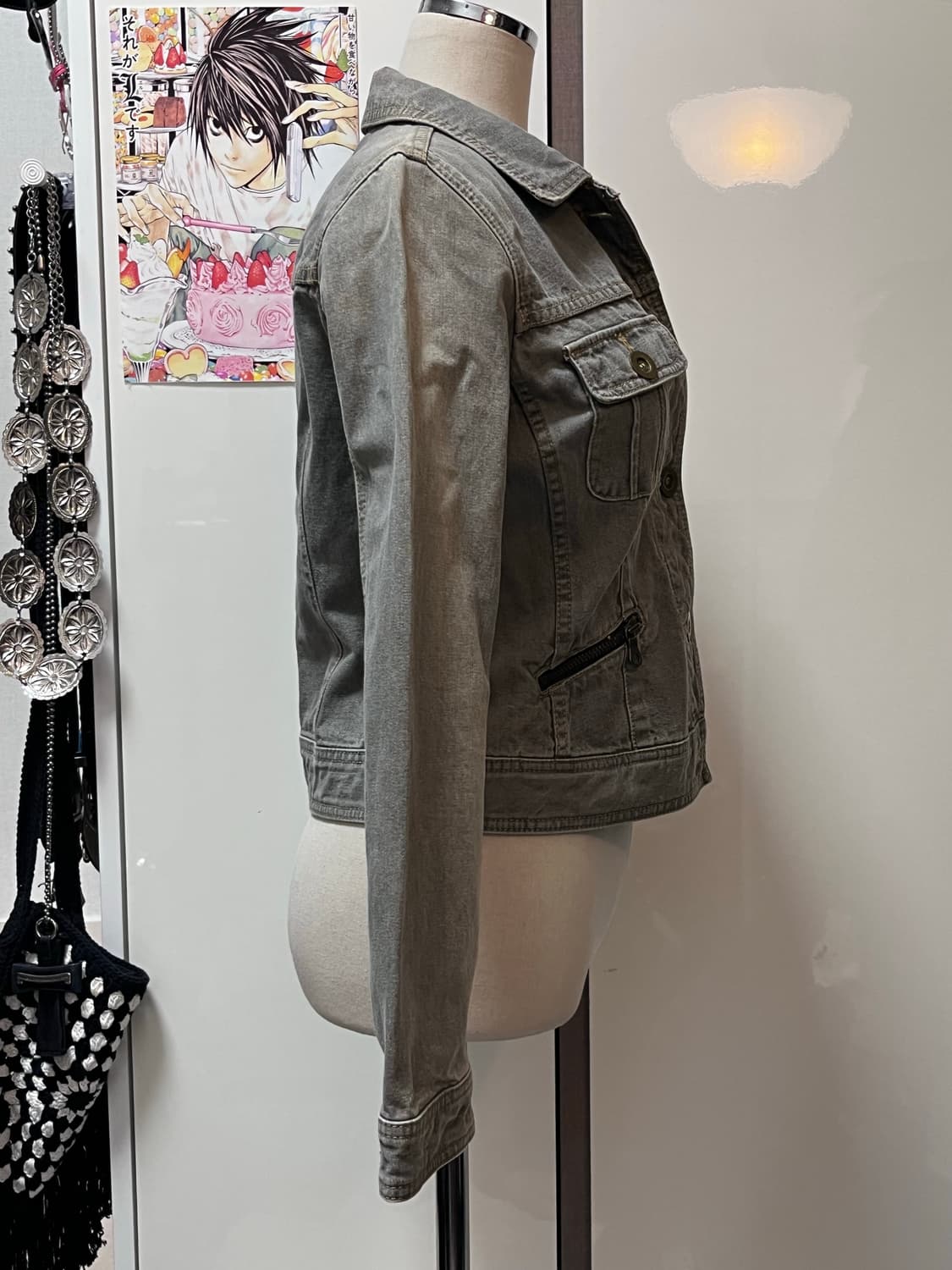 comme ca ism 꼼사이즘 그레이 데님 크롭 자켓 상품이미지2